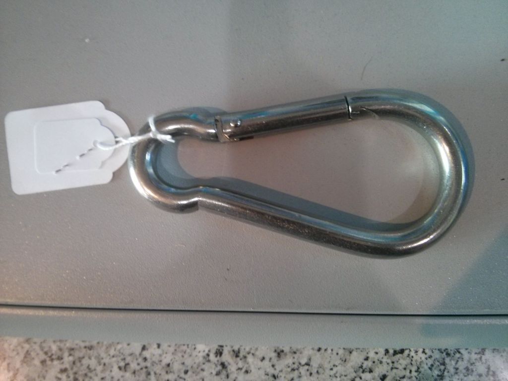 Moschettone acciaio inox 60 mm con fermo a vite