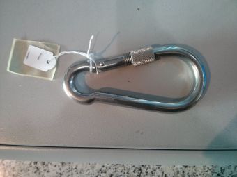 Moschettone acciaio inox da 12 cm con ghiera